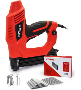 25mm Zımba ve 15-32mm Profesyonel Çivi Çakma Makinesi + 3000 adet Yedek Zımba ve Çivi, Kırmızı/Siyah
