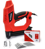 25mm Zımba ve 15-32mm Profesyonel Çivi Çakma Makinesi + 3000 adet Yedek Zımba ve Çivi, Kırmızı/Siyah