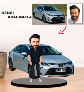 Kendi Aracınızla Size Özel Arabalı Karikatür Biblo model 16