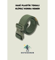 Haki Plastik Tokalı Klipsli Kobra Kemer