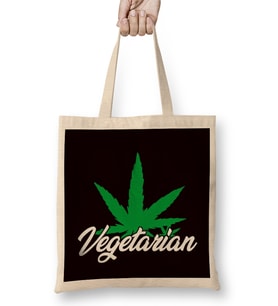 Vegetarian Vegan Veganism Animal Rights Meatless Food Veggie Bez Çanta Uzun Saplı
