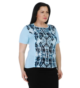 Dalga Desenli T-shirt (Mavi)