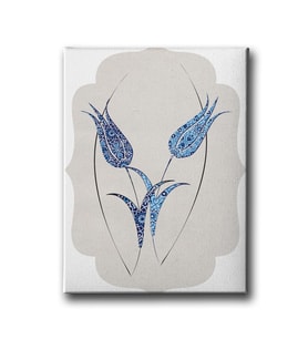 Motifli Laleli Canvas Tablo MSD128
