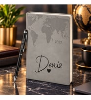 BK Gift Kişiye Özel 378 Termo Deri Tarihli Ajanda & Siyah Touch Pen Tükenmez Kalem-12