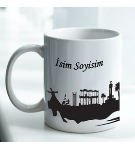 Türkiye Konseptli Kişiye Özel İsim Baskılı Beyaz Kupa Bardak No:002