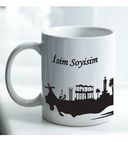 Türkiye Konseptli Kişiye Özel İsim Baskılı Beyaz Kupa Bardak No:002