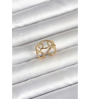 316L Çelik Gold Renk Zincir Model Kadın Yüzük