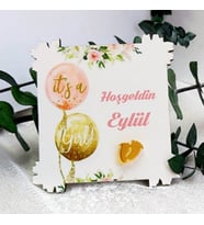 25 Adet İt is a Girl Çerçeve Ahşap Magnet Yenidoğan Hediyelik-