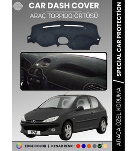 PEUGEOT 206 KÜÇÜK EKRAN (1998-2003) Torpido Örtüsü Ön Göğüs Torpido Koruma Birebir Uyum Kaymaz