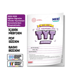 2026 ÖSYM YKS-TYT MEB ONLİNE Türkiye Geneli 8. Deneme  Büyük Boy Renkli BASKI ÜCRETİ