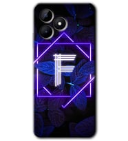 Realme C53 Kılıf HD Desen Baskılı Kılıf - Dark Neon Yaprak F Harfi