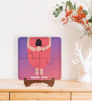 BK Gift Kişiye Özel İsimli Kadınlar Günü Tasarımlı Ahşap Standlı Puzzle Çerçeve-22