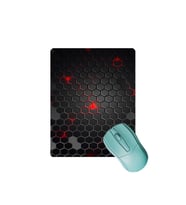SonicTouch Siyah Kırmızı Petek Pürüzsüz Yüzey Kaymaz Taban Gamer Oyuncu Dikişsiz Mouse Pad 17x21cm