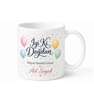 İsimli İyi Ki Doğdun Yazılı Kupa Bardak Doğum Günü Hediye Özel Tasarım