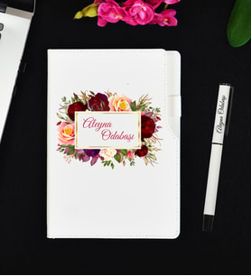 Kişiye Özel Defter ve Roller Kalem Hediye Seti