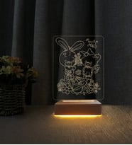 Tavşan Tasarımlı Lamba Kişiye Özel İsimli 3d Led Masa Lambası Doğum Günü Hediyesi Lamba
