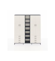 Arges Gardrop 10 Raflı 8 Çekmeceli 2 Askılı 220x30x243 Antrasit-Aytaşı