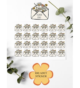 100 Adet Teşekkür Ederiz Stickers Paketleme Kargo Çıkartma PYT0KSTK135