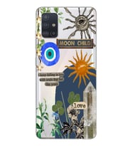 Samsung Galaxy A51 Uyumlu Moon Child Desenli Şeffaf Telefon Kılıfı