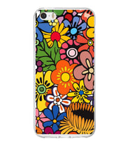 PrintiFy Apple  iPhone 5S ile Uyumlu 1mm Slim Fit Retro Renkler 2 Baskılı Şeffaf  Kılıf