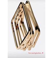 Gold Renk Kare 3'Lü Ajda Bilezik