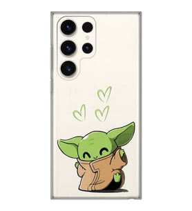 Samsung Galaxy S23 ULTRA Uyumlu Baby Yoda Tasarımlı Şeffaf Telefon Kılıfı