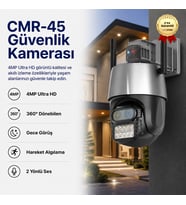 CMR45 4MP Ultra HD Kablosuz Güvenlik Kamerası, 360° Dönebilen Wi-Fi Kamera, Gece Görüş, Hareket Algılama, 2 Yönlü Ses, Uzaktan İzleme HZLSTORE