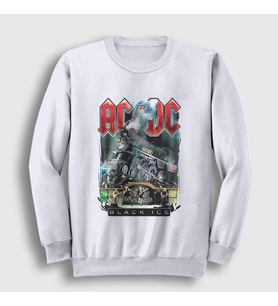 Presmono Unisex Beyaz Black Ice Train AC/DC Sweatshirt 6019tt