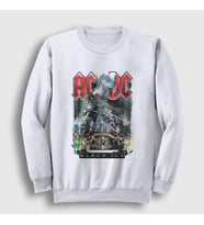 Presmono Unisex Beyaz Black Ice Train AC/DC Sweatshirt 6019tt