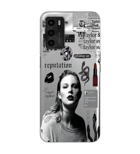 Oppo A55 Uyumlu Taylor Swift Desenli Şeffaf Telefon Kılıfı