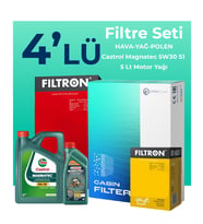 Filtron Alfa Giulietta 1.6 Dizel 105 HP Filtre Bakım Seti Castrol Motor Yağlı (2010-2015) 4 Lü