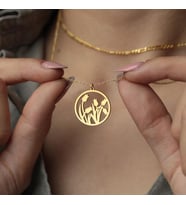 Kişiye Özel Tasarım Lale Kolye Doğum Günü Hediyesi 925K Gümüş (Gold)