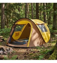 2 Kişilik Vagon Tipi Yarı Otomatik Kamp Çadırı – Çift Kapılı, Çift Pencereli, Hafif Taşınabilir Outdoor Doğa Çadırı 220x120x90 cm (5680)