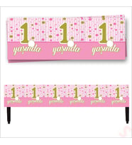 1 Yaşında Masa Örtüsü, 120cm x 180cm - Pembe