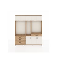 Arges Dolap 8 Raflı 4 Çekmeceli 3 Askılı 220x30x243 Çam-Aytaşı/Çam