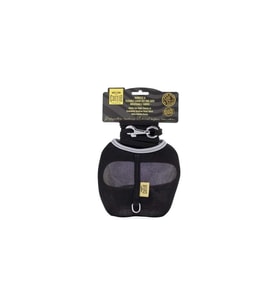 Cattie Havalı Dokumadan El Yapımı Kedi Göğüs & Gezdirme Takımı 1x25-35cm - Black