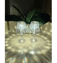 2 Adet Kristal Mini Abajur Masa Lambası