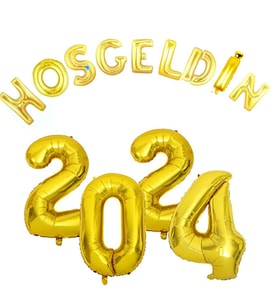 2025 Yılbaşı Süsleme Folo Balon Her Balon 1 Metre holgeldin balonları 40 cö-