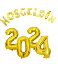 2025 Yılbaşı Süsleme Folo Balon Her Balon 1 Metre holgeldin balonları 40 cö-