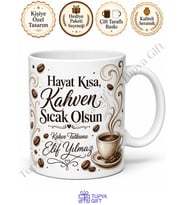 Kahve Bağımlısı Yazılı Kişiye Özel Baskılı Kupa Bardak Hediye