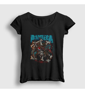 Presmono Kadın Siyah Bones Pantera T-Shirt 168221tt
