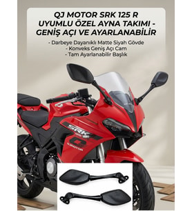 SRK 125 R Uyumlu Motorsiklet Aynası Sağ Sol Takım - Katlanabilir Yan Ayna Arasmto