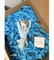 Unutulmaz Anlar İçin Mavi Tekli Mini Ayıcık Buketi - Teddy Bear Bouquet