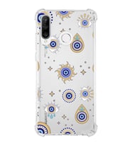 PrintiFy Huawei P30 Lite Uyumlu Nazar Boncuğu 5 Baskılı Şeffaf Köşe Korumalı Antişok Kılıf