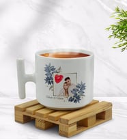 BK Gift Kişiye Özel İsimli Fotoğraflı T Kulplu Beyaz Middle Kupa Bardak-33