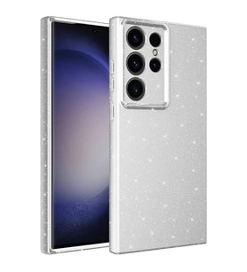 Galaxy S23 Ultra Kılıf Kamera Korumalı Simli Lüks Zore Koton Kapak