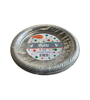 Kullan At Renkli Gri Parti Davet Plastik Tabak - 22 Cm. - 25 Adetlik Paket