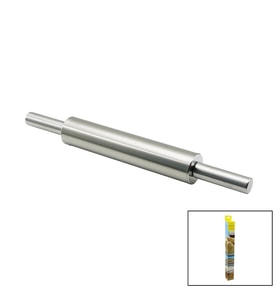 VOCEN ROLLİNG PİN ÇELİK METAL MERDANE - HAMUR RULOSU MERDANE: 25CM - SAP: 2X9CM =T.UZUNLUK:43CM