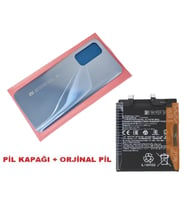 Tkgz Xiaomi Mi 10T Mİ 10T Pro Arka Pil Batarya Kapağı + PİL (CAM) MAVİ