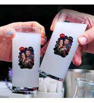 Süper Kahramanların Aşkı Karikatürlü İkili Rakı Bardağı Seti